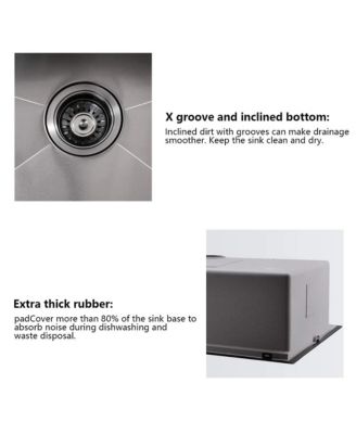 33x22x10 Inch Drop In Workstation Kitchen Sink R10 Radius SUS304 Stainless Steel Single Bowl With 5 Accessories Integrated Ledge