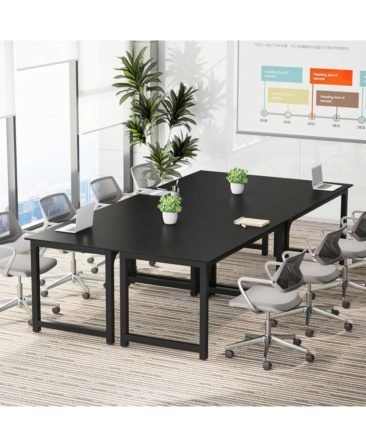Tribesigns 63” Executive Desk, Large Office Computer Desk with Thicken Frame, Modern Simple Workstation Business Furniture