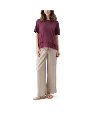 Maternity Ripe Mike Rib Nursing Top Maroon
