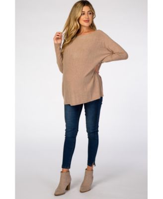 Maternity Soft Knit Boatneck Dolman Sleeve Sweater