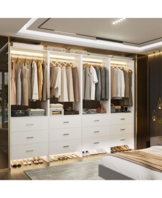 24" Freestanding Closet Organizer System with Hanging Rods and Drawers