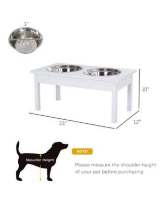 23 in. Wide Dog Bowls Elevated Feeding Station in White