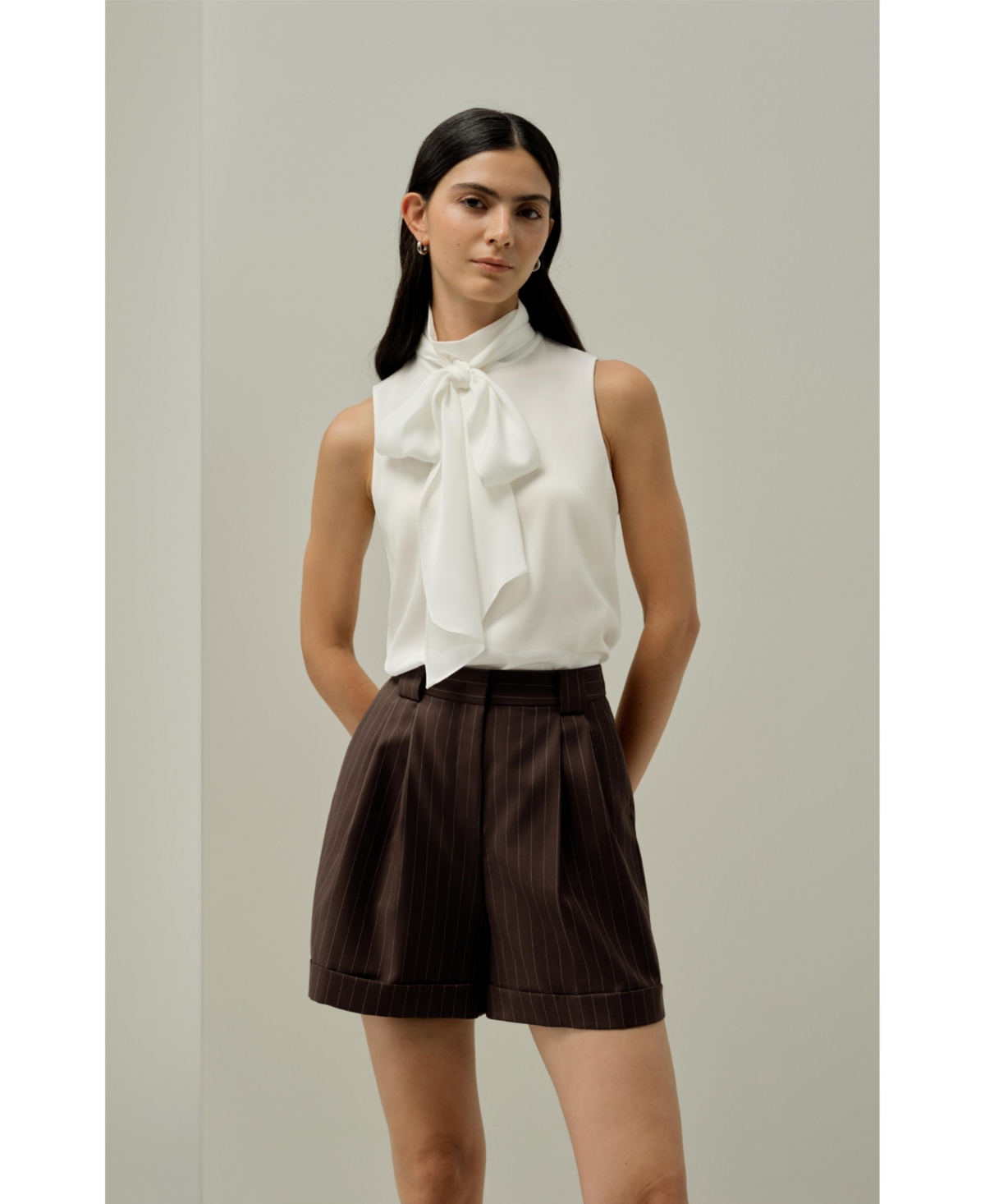 Lilysilk Women's Sleeveless Tie-Neck Silk Blouse