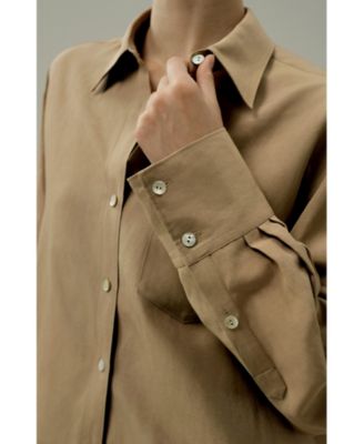 Women's Oversized Silk-Linen Blend Shirt