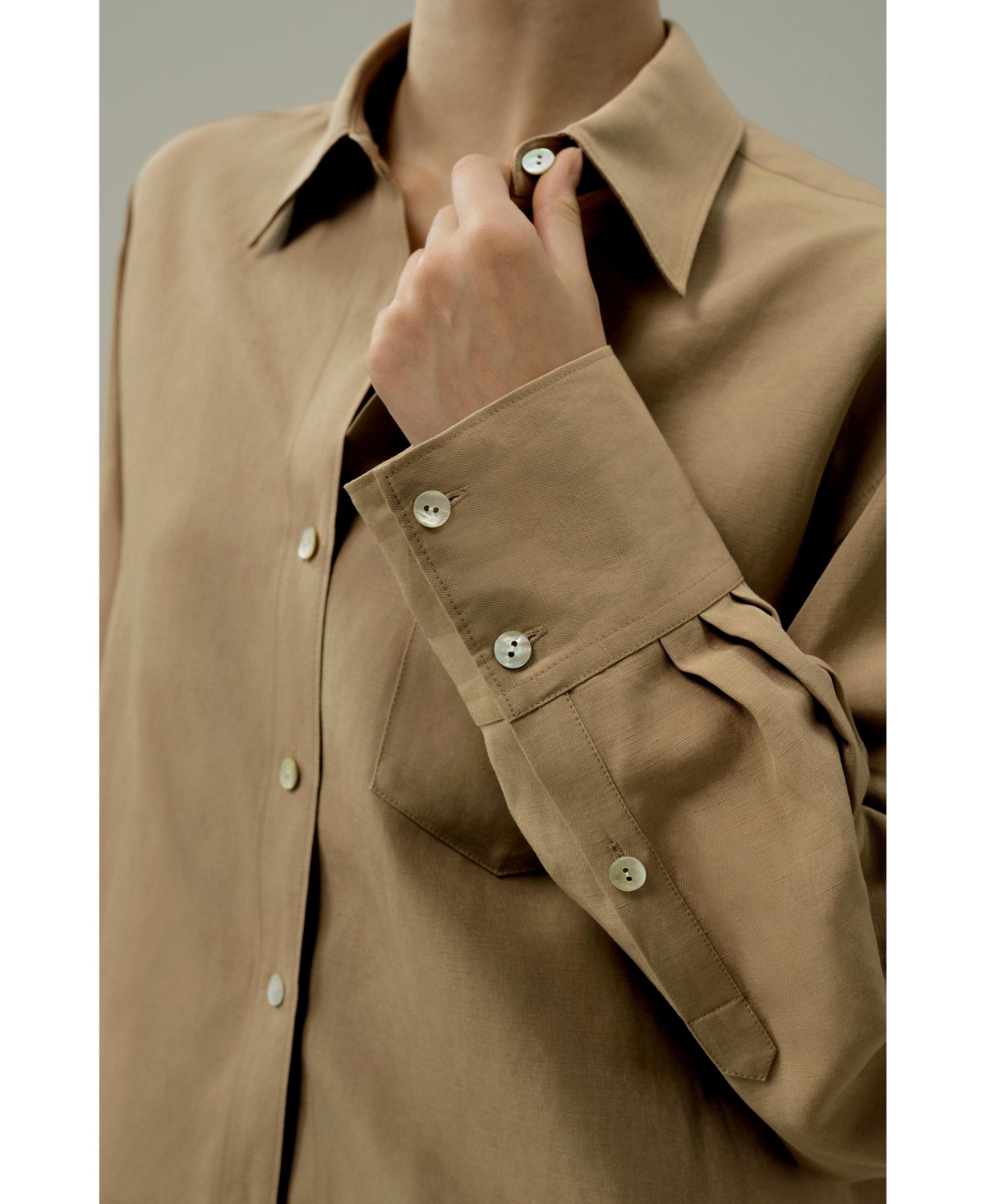 Lilysilk Women's Oversized Silk-Linen Blend Shirt