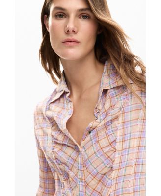 Women's Checked shirt with ruching