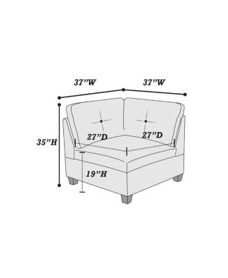 Modular Sectional 9 Piece Set in Chenille Fabric