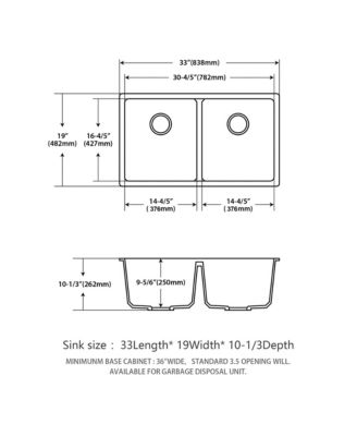 huluwat Black Quartz Composite Kitchen Sink Double Bowl Undermount