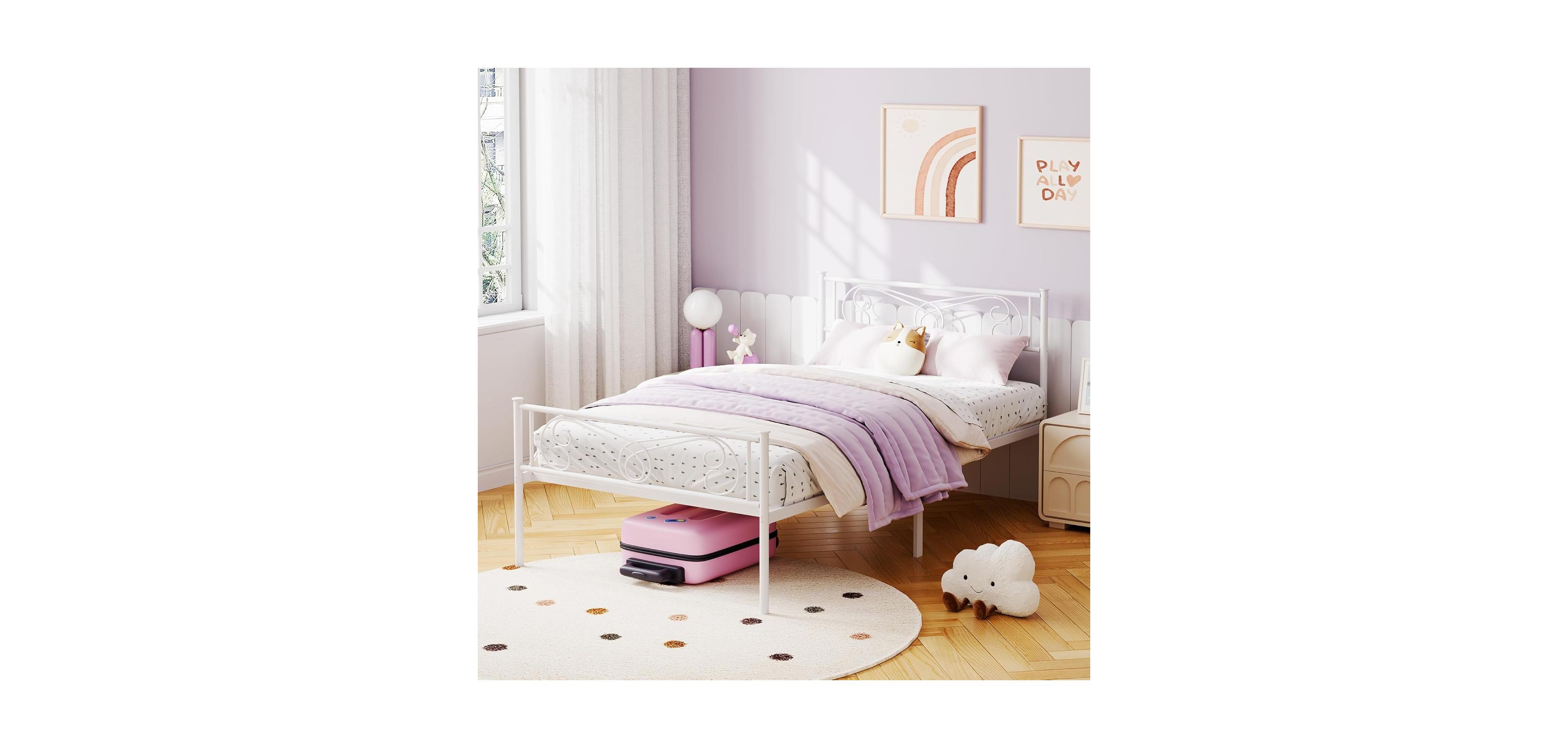 gaomon Easy Assembly Twin Bed Frames Twin Size Metal Bed Frame Space Saving, for Living Room, Guest Room