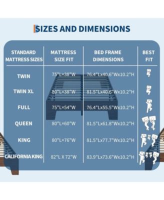 Easy Assembly Twin XL Platform Bed Frame Space Saving, for Living Room, Guest Room - 24