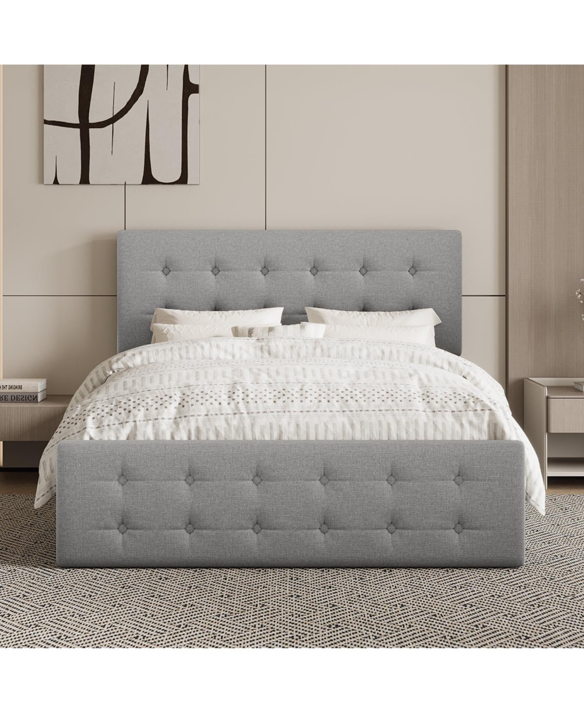 gaomon Easy Assembly Full Size Bed Frame Space Saving, for Living Room