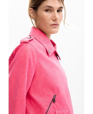 Women's Biker jacket with leather effect