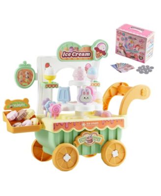 Ice Cream Cart with 27 PC Accessories & Money, Sound/Light