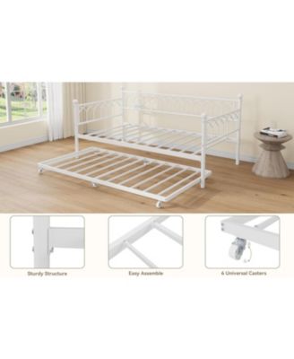 Easy Assembly Twin Size Metal Daybed Space Saving, for Living Room, Guest Room