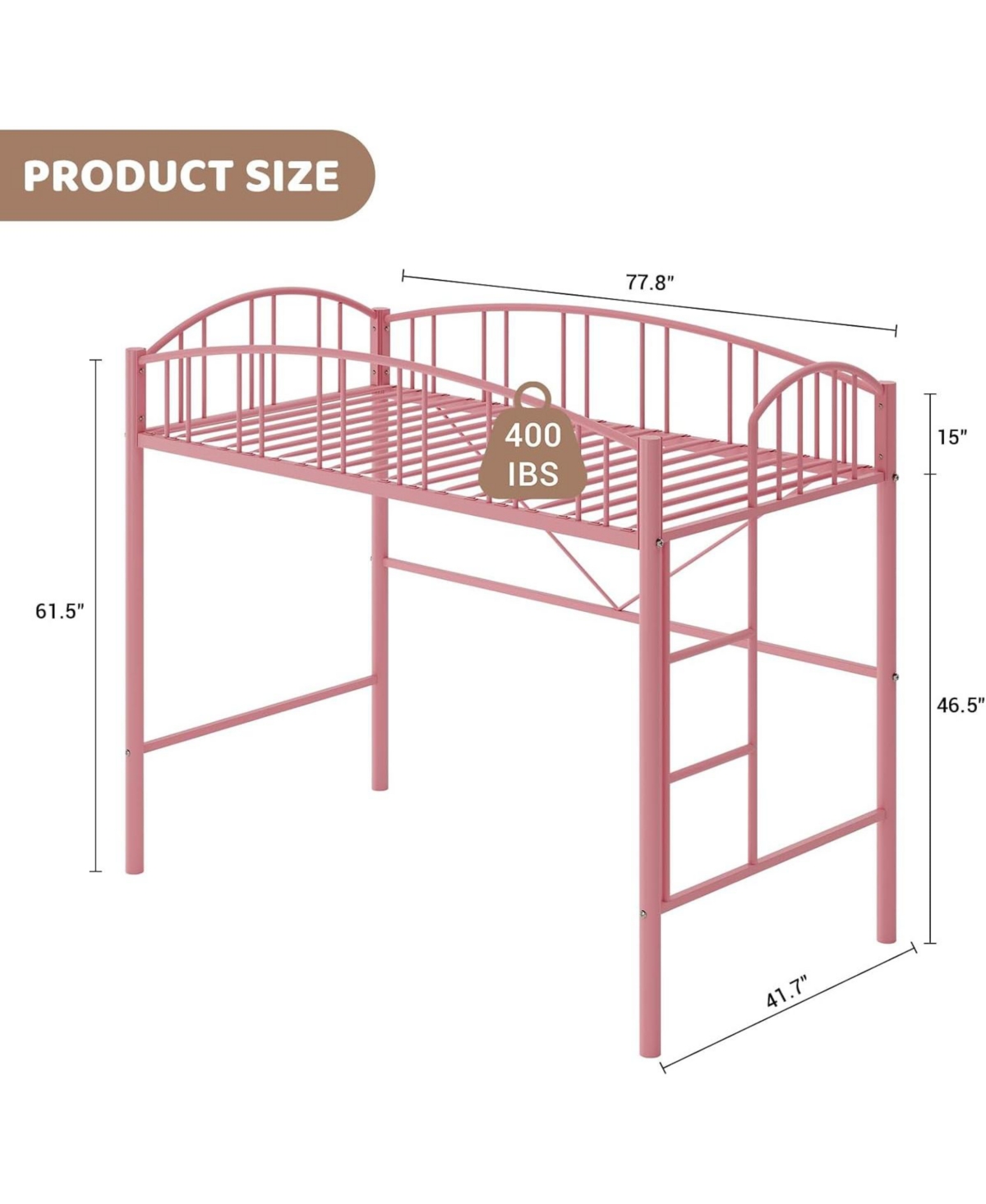 gaomon Easy Assembly Twin Loft Bed – Heavy Duty Metal Frame Space Saving, for Living Room