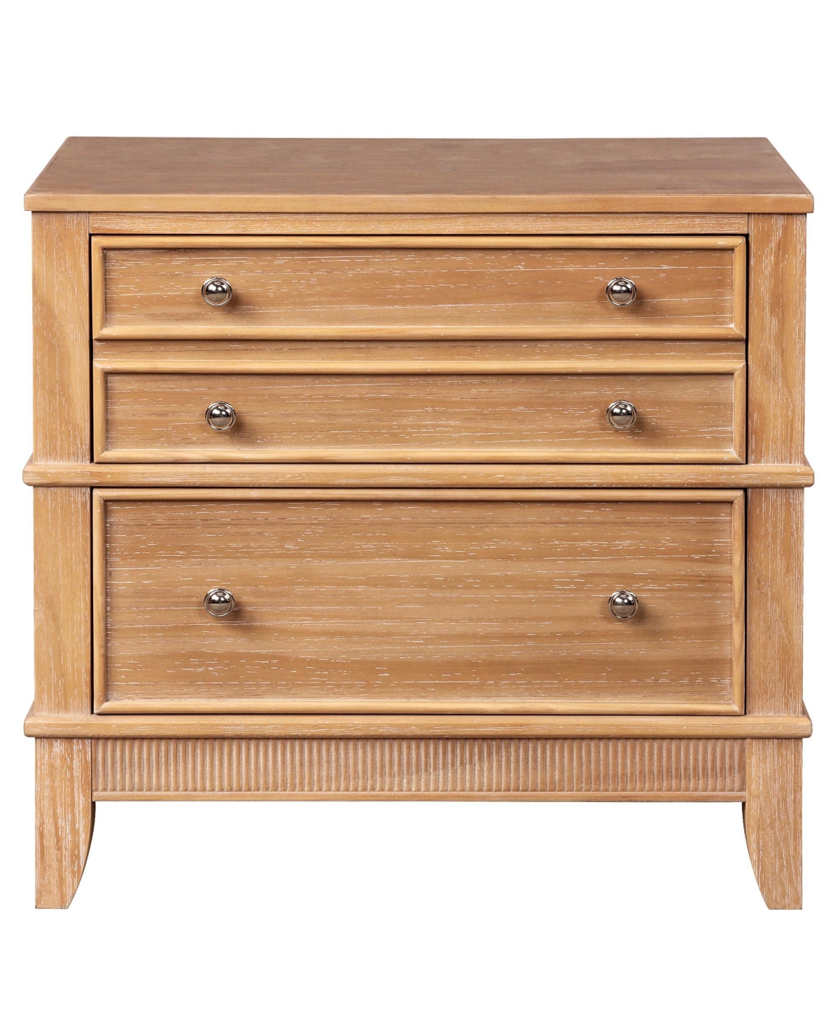 Boyel Living Hazel 3-Drawer Side Table with Pewter Hardware, End Table Nightstand for Bedroom