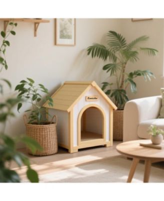 Cat House Indoor Shelter  for Small Cats & Dogs in Light Yellow