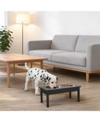 23 in. Wide Dog Bowls Elevated Feeding Station in Black