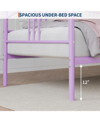 Daybed, Sturdy Metal Day Bed with Steel Slat Support, Arched Headboard Sofa Bed for Living Room