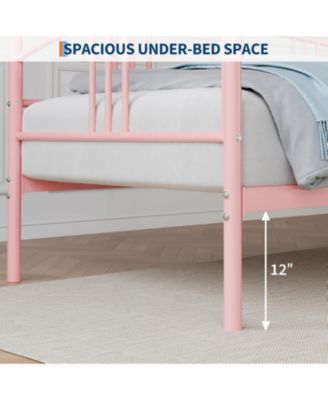 Daybed, Sturdy Metal Day Bed with Steel Slat Support, Arched Headboard Sofa Bed for Living Room - Twin