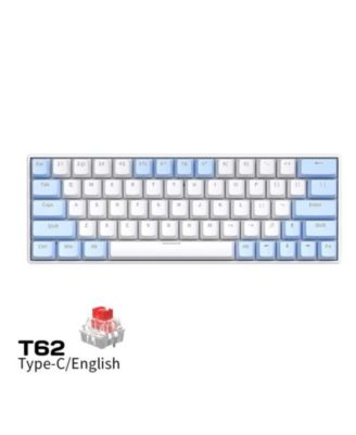 Hot-Swappable Red Switch, Rainbow Backlight,25 Anti-Ghosting Keys 63-Key Wired Mechanical Keyboard