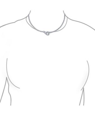 Romantic Heart Clasp Design CZ Cubic Zirconia Bezel Set Tennis Necklace Collar