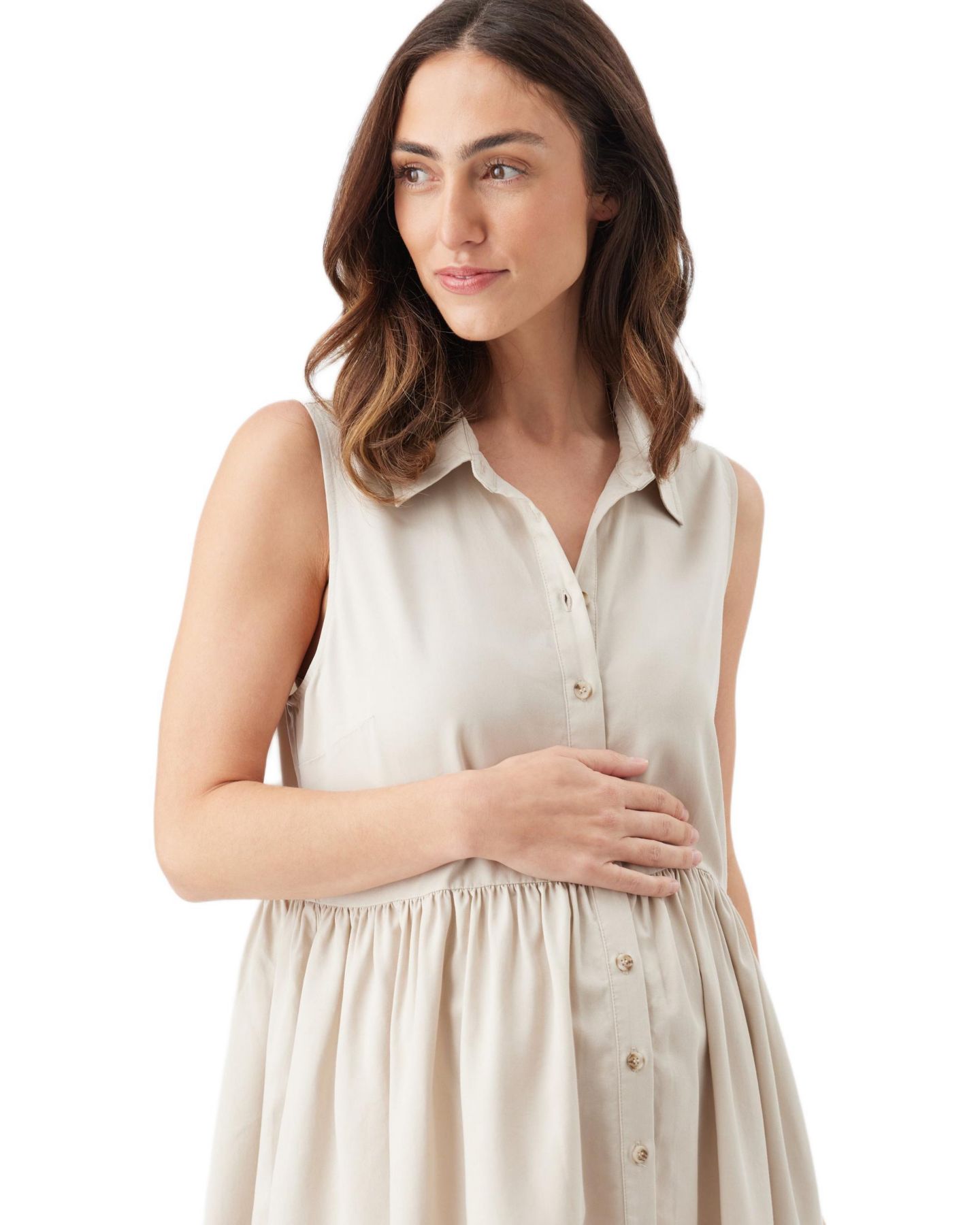 Женское платье Ripe Maternity Ripe Chloe Tencel Dress Sand, цвет: Песочный — фото 2