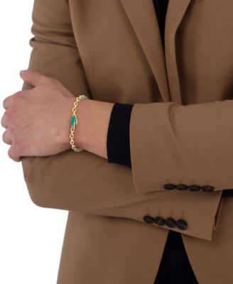 Men's Arthor Green Crystal Crocodile Chain Bracelet