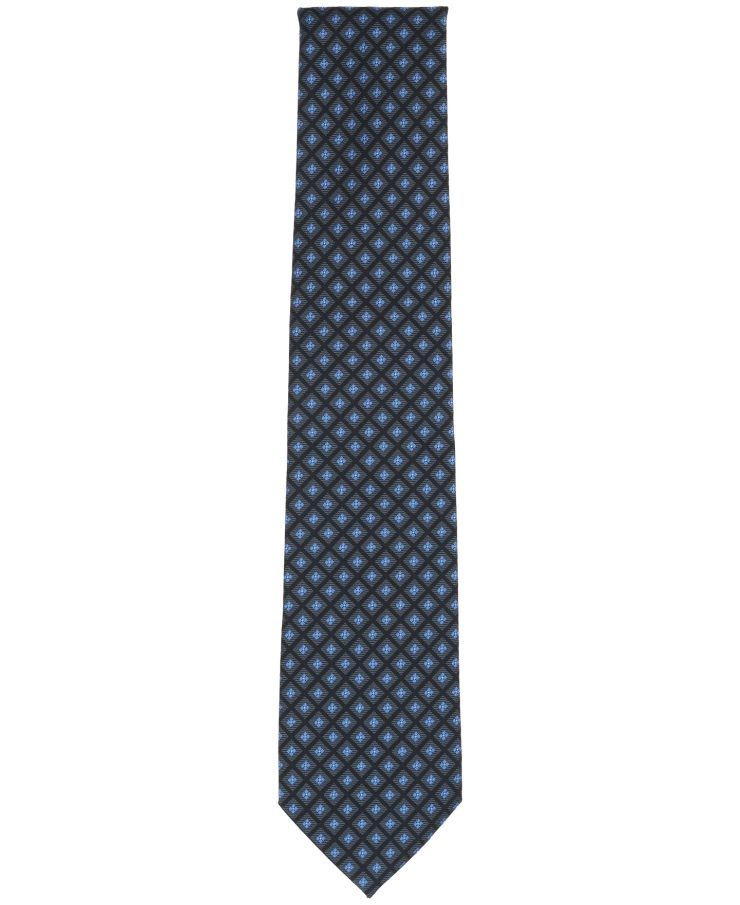 Мужской галстук Club Room Rosyln Geometric Pattern Tie, цвет: Чёрный — фото 2