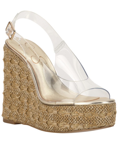 Женские сандалии Jessica Simpson Women's Kaliese Slingback Peep-Toe Platform Wedge Sandals