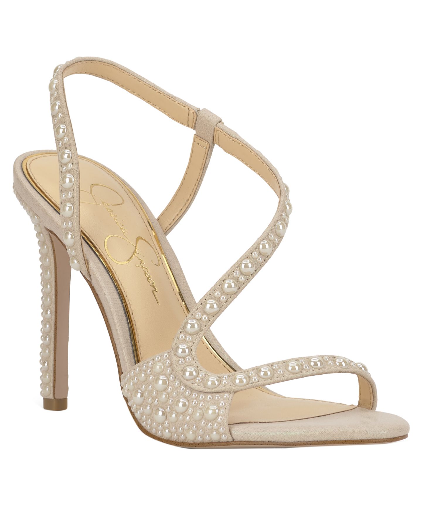Женские сандалии Jessica Simpson Jaycin Barely-There Pearl Embellished, цвет: Мягкая слоновая кость жемчужный — фото 1
