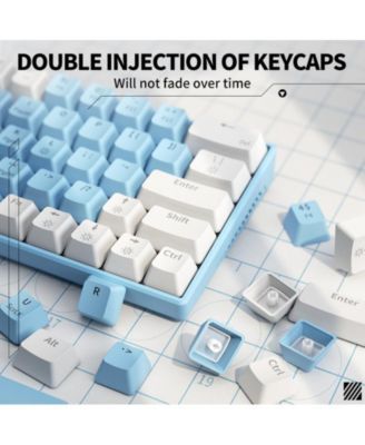 63-Key Wired Mechanical Keyboard, Hot-Swappable Blue Switches, Rainbow Backlit, 25-Key Anti-Ghosting for Gaming & Office.