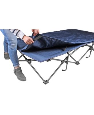 Self Enclosing Portable Cot with Padding, Dark Blue, 78 Long