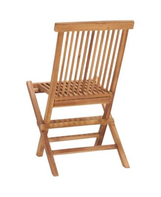 3 Piece Folding Patio Dining Set Solid Teak Wood