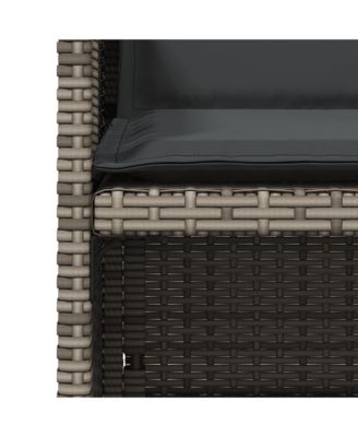 Patio Chairs with Cushions 4 pcs Gray Poly Rattan