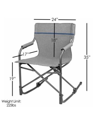 Limited Folding Steel Frame Rocking Director Chair, Gray