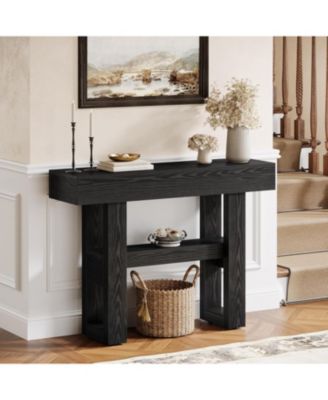 41.34-Inch Farmhouse Console Table, 2-Tier Narrow Sofa Table Behind The Couch, Entryway Furniture