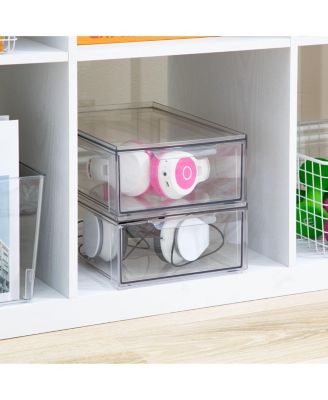 Stackable Pull-Out Sliding Storage Drawer - Set of 2 - Clear