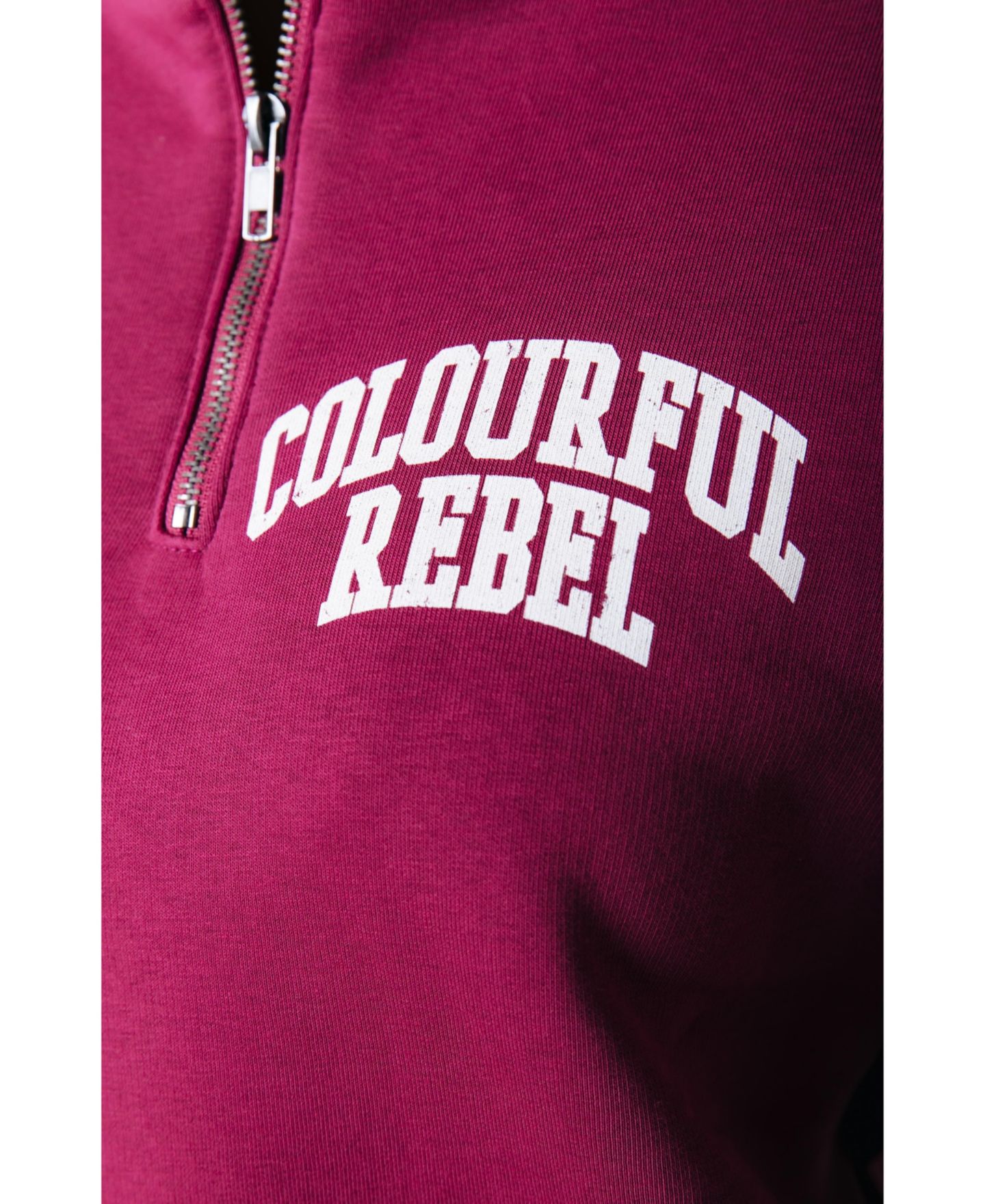 Colourful Rebel Women's Varsity Logo Relaxed Zip Sweat, цвет: Бордо — фото 4