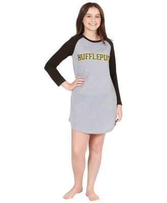Girls Nightgown Varsity Raglan Long Sleeve Hogwarts Pajama Gryffindor Slytherin Ravenclaw Hufflepuff
