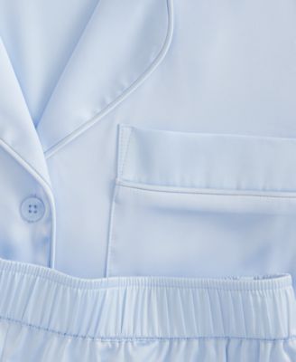 Women's Stretch Satin Short-Sleeve Pajama Set