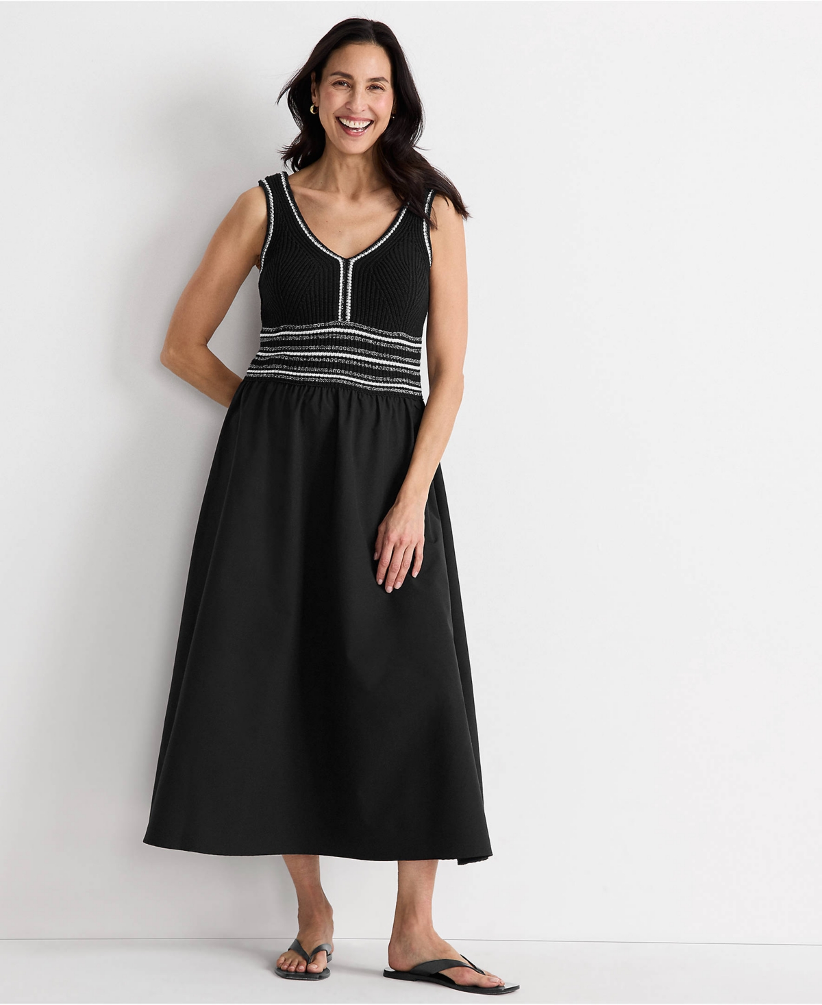 Lands' End Women's Duet Vneck Sweater Dress