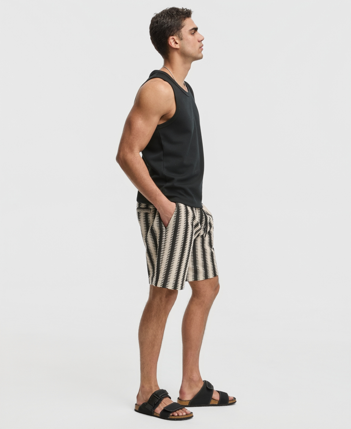 Mode of One Men's Relaxed-Fit Crochet Knit Shorts, Macy's Exclusive