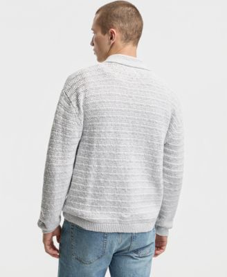 Men's Relaxed-Fit Elio Long-Sleeve Polo Sweater