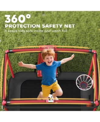 4 x 6FT Trampoline for Kids Indoor & Outdoor with Slide,