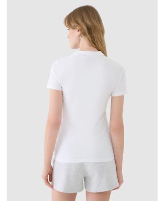 Women's slim polo shirt - white