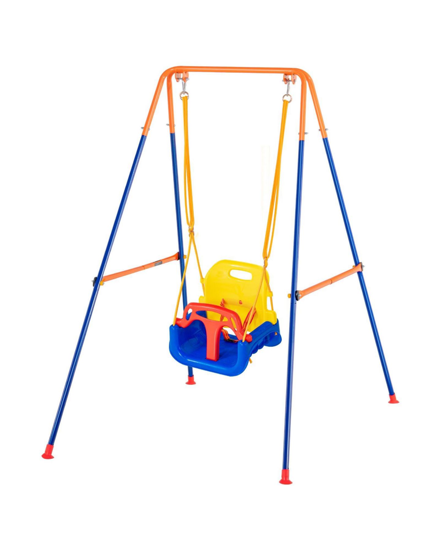 Детские игрушки Mecale 3-in-1 Toddler Swing Set with Foldable Metal Stand and 4 Sandbags, Ages 3+ — фото 3
