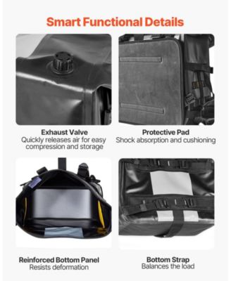 56L Motorcycle Saddlebag Set (28L x2), Waterproof Fabric Side Saddle Bags with Detachable Inner Bag, Black