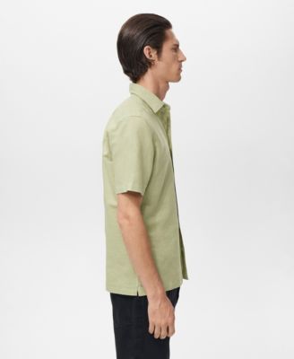 Men's Short Sleeve Linen-Blend Shirt