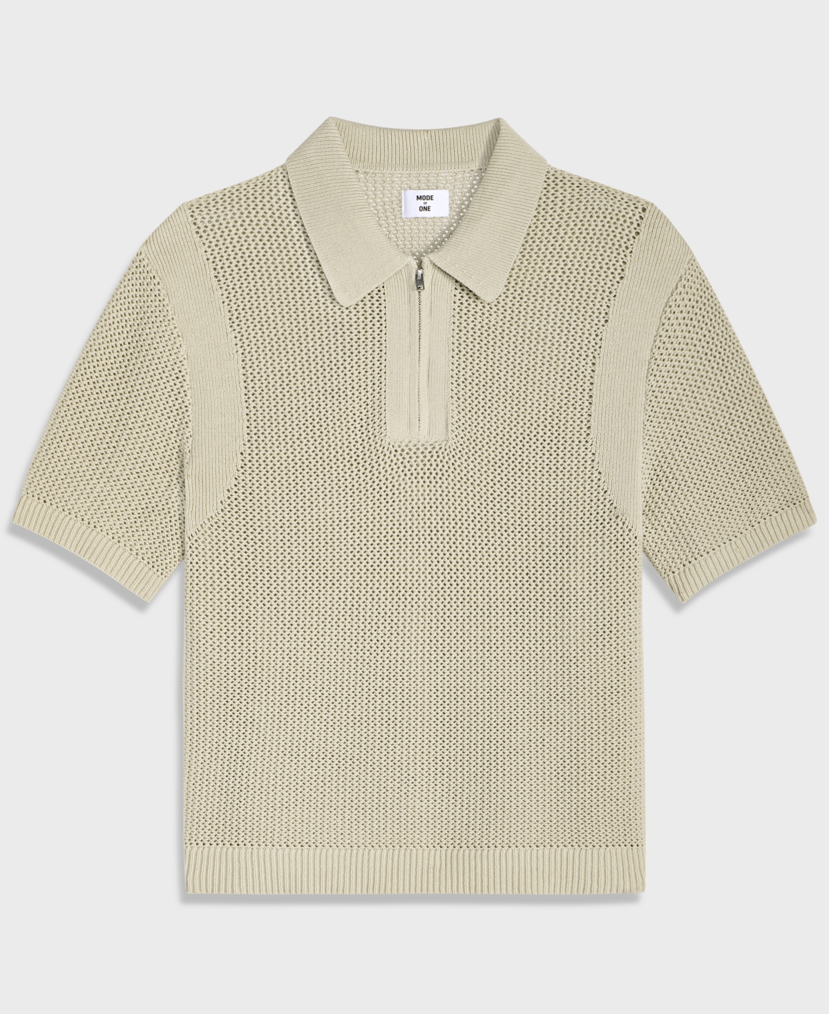 Mode of One Men's Relaxed-Fit Short-Sleeve Zipper Sweater Polo Shirt, Macy's Exclusive